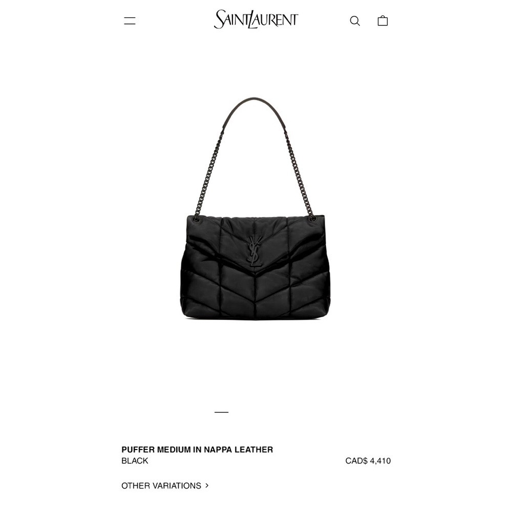 Yves Saint Laurent Black Quilted Shoulder Bag with Chain Strap